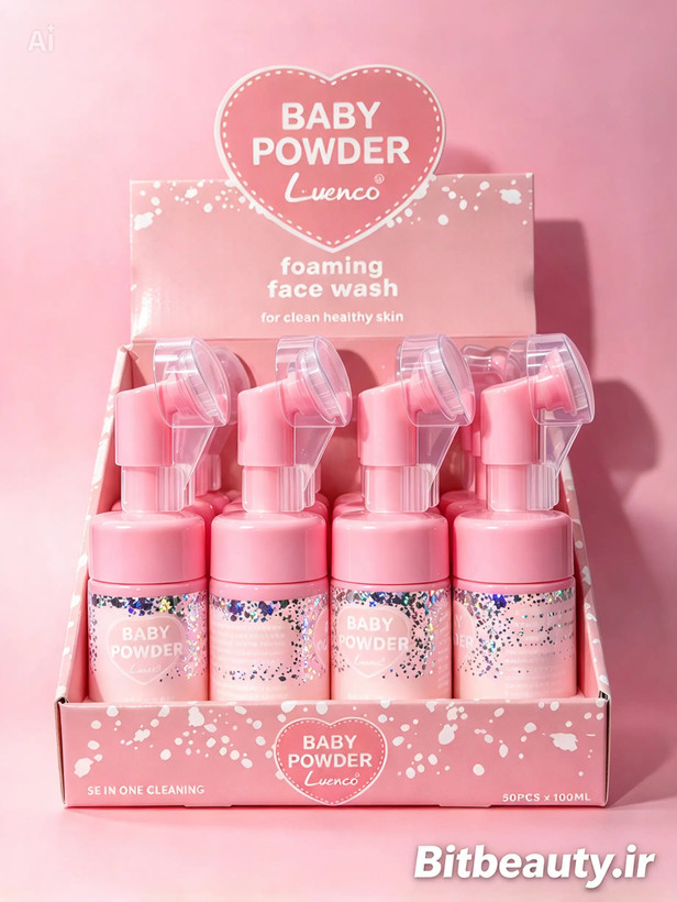 فوم فیس واش قلبی (baby powder)