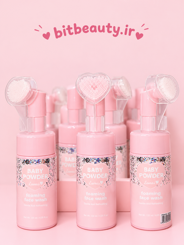 فوم فیس واش قلبی (baby powder)